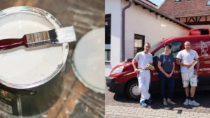 Malerbetrieb Schneider - Bild Farbeimer und Familienbetrieb
